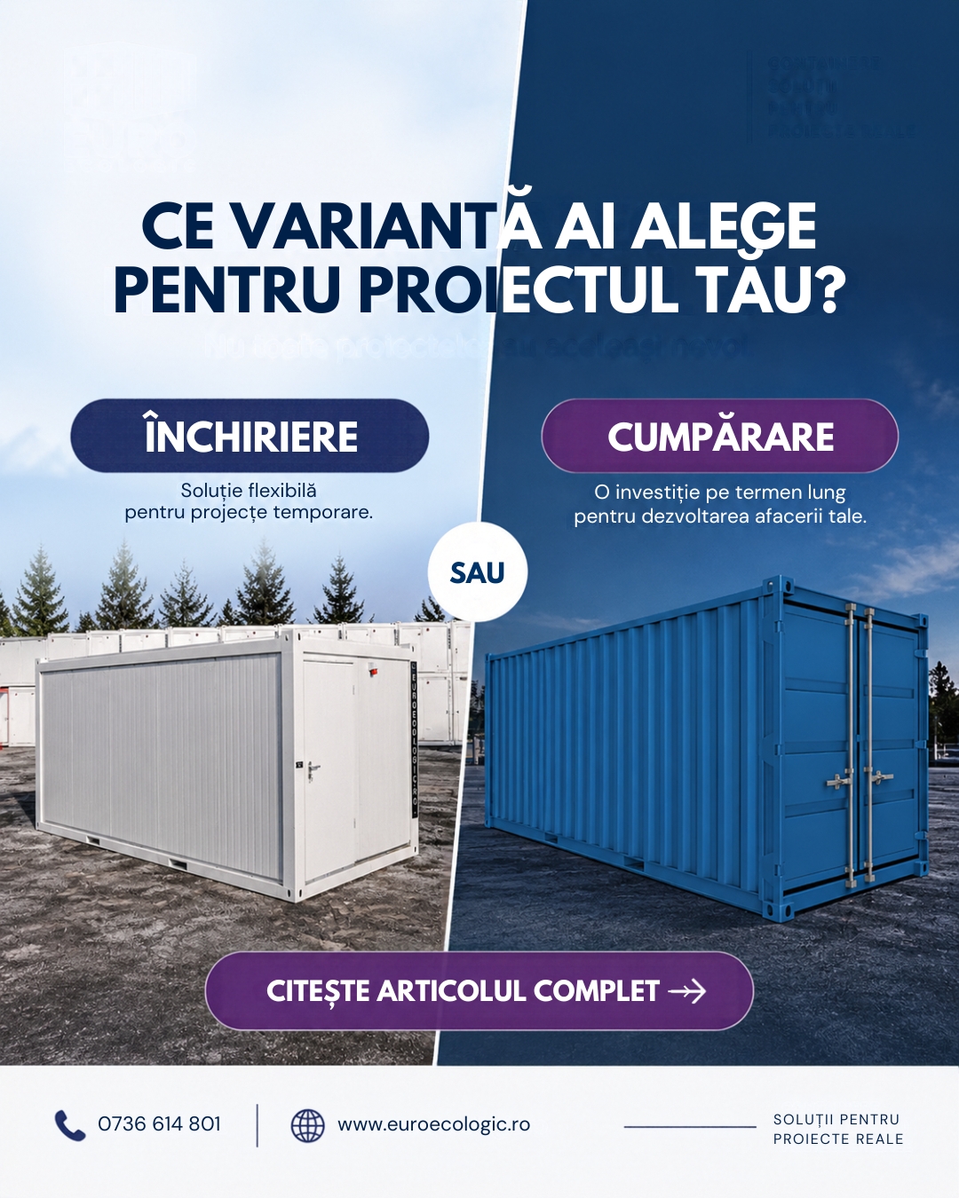 Închiriere sau cumpărare de containere? Criterii pentru alegerea potrivită